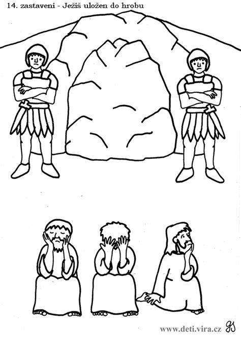ilustrace křížové cesty pro děti