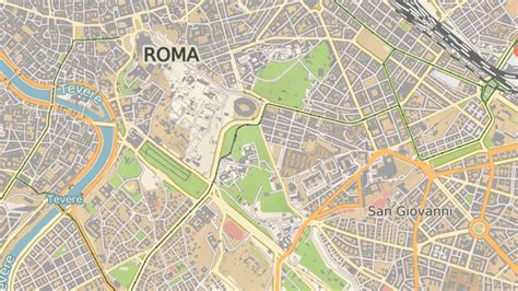 mapa Říma a papežská rezidence ve Vatikánu