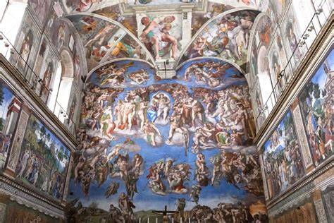 Poslední soud Michelangelo kaple obrazová studie