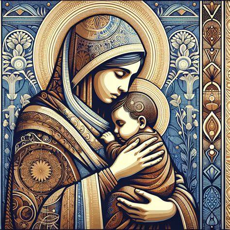 Madonna with child theme infographic