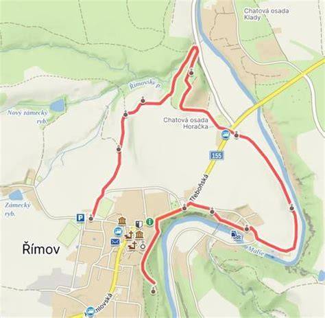 mapa pašijové cesty v Římově