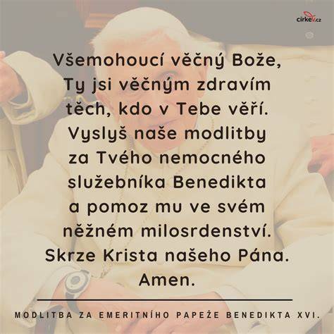 modlitba za Benedikta XVI. (obrazové znázornění oběti modlitby)