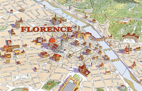 Florence map and landmarks