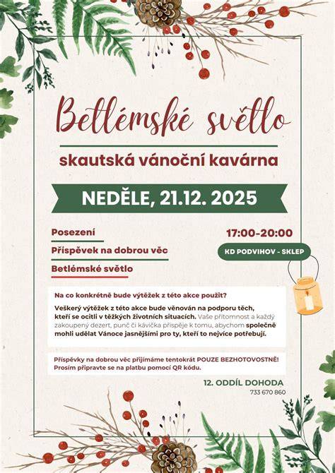 vánoční motivy ilustrace betlému a světla betlémského