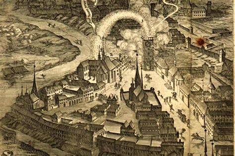Požár věže Rouenu ilustrace a symbolika