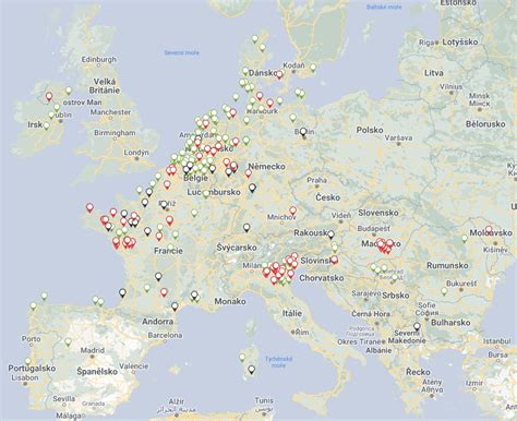 mapa inkvizice v Evropě a Španělsku