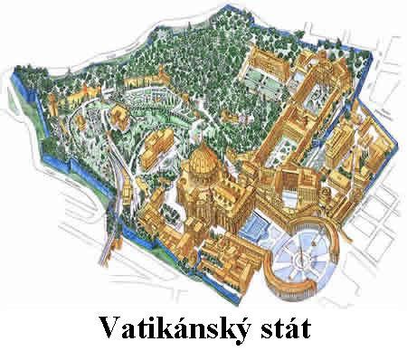 mapa Vatikánu a římských bazilic