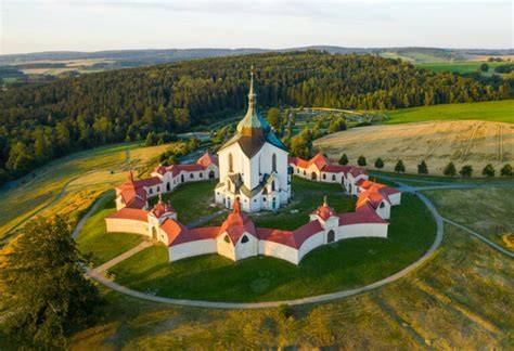 poutní kostel Kaltenbrunn panoramatický výhled
