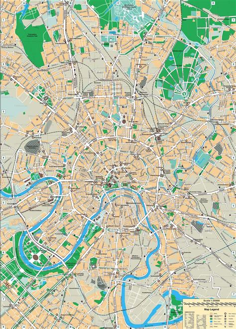 mapa památek Moskva Kreml a chrámů
