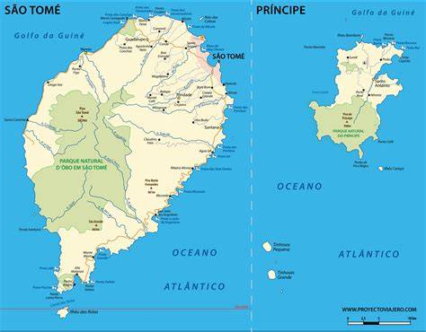 Mapa ostrovů Sao Tome Príncipe