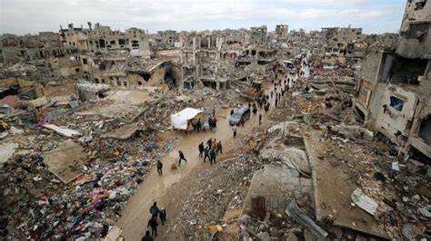 ilustrační foto povrch města Gaza bombardování trosky