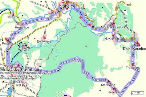 mapa turistických atrakcí Moravský Krumlov