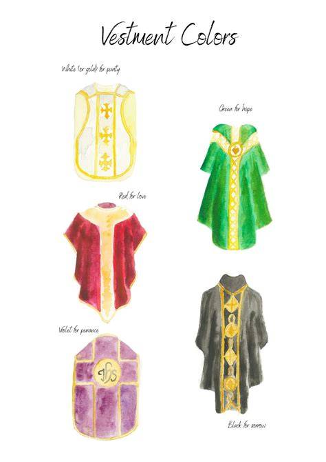 Liturgical vestments overview illustration