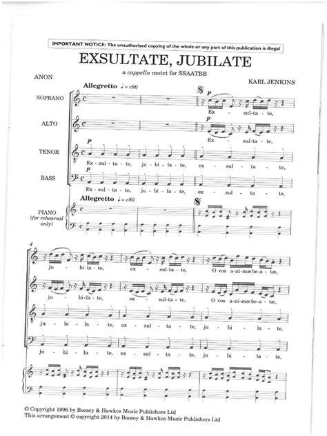 edice a rukopisy Exsultate jubilate