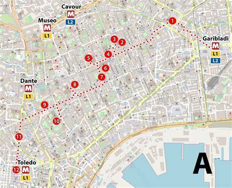 mapa kláštera Santa Chiara Neapol