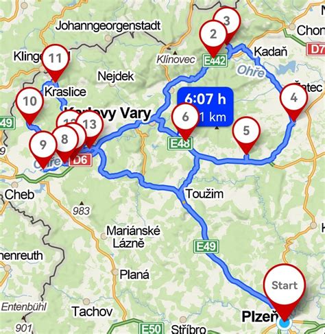 mapa regionu Nový Kostel se zobrazením lokality