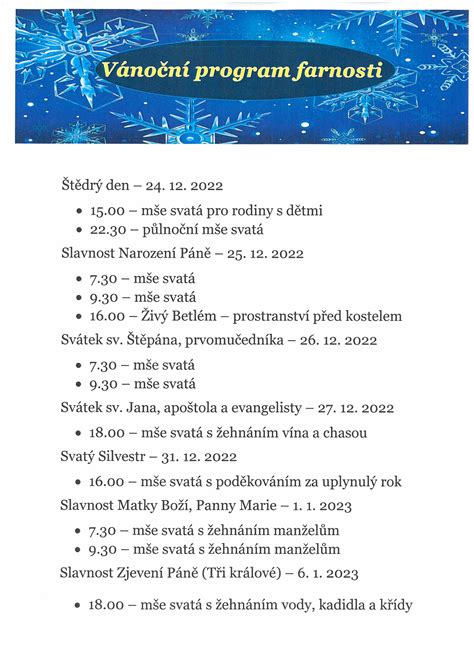duchovní program ve farnosti