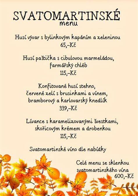 grafika svatomartinské oslavy a menu