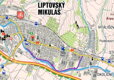 mapa zámků klášterů Liptovský Mikuláš okolí
