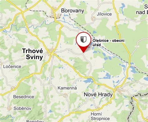 Viz mapa a infrastruktura sborů prosetín, olešnice a další filiálky