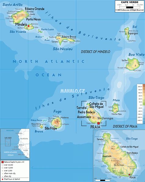 mapa Kapverdských ostrovů