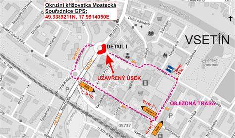 graf ukazující rozdělení etap prací a dopravních omezení