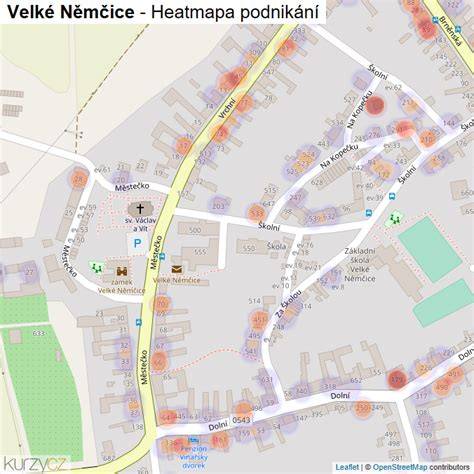 Mapa vesnic Velké Němčice a Hustopeče (Morava)