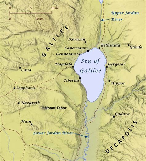 galilejská města Sepphoris a Tiberias
